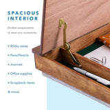 LAPGEAR Schoolhouse Lap Desk with Storage Compartments - Acacia Wood - Natural - Style No. 45076 LapGear