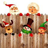 Bucherry 5 Pcs Christmas Fence Peeker Decoration Peeking Christmas Yard Decorations Santa Claus Elk Snowman Peeker Elf Outdoor Xmas DIY Cute Garden Fence Sign for Xmas DIY Home Patio Garden Outdoor Bucherry