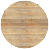 SIMPLIHOME Rayburn Drum Coffee Table - 38 inch Wide Solid Mango Wood Round Living Room Table in Natural, Modern Industrial Center Table for Family Room with Black Metal Legs and Large Surface SIMPLIHOME