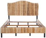SAFAVIEH Home Collection Finola Coastal Braided Rattan Legs Queen Size Bed BED8002A-Q, Natural/Espresso SAFAVIEH
