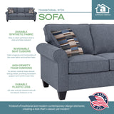 American Furniture Classics Eureka Rolled Arm Sofa with Two Pillows American Furniture Classics