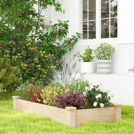 Giantex Wooden Raised Garden Bed, Rectangular Planter Box for Vegetables, Fruits, Flowers, Herbs, 48" Lx24 Wx10 H Outdoor Elevated Planting Bed for Garden, Backyard, Lawn, Patio Giantex