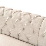 Ball & Cast 104" Sectional Couch L Shape Sofa W/Wood Legs,Leather Corner Couch W/Tufted Backrest & Metal Rivets,6 Seat Sofa W/Rolled Arm,for Living Room,Apartment,Office,Beige Ball & Cast