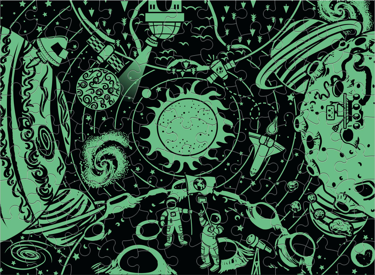 Ceaco - Glow in The Dark - Outer Space Adventure - 100 Piece Jigsaw Puzzle Ceaco
