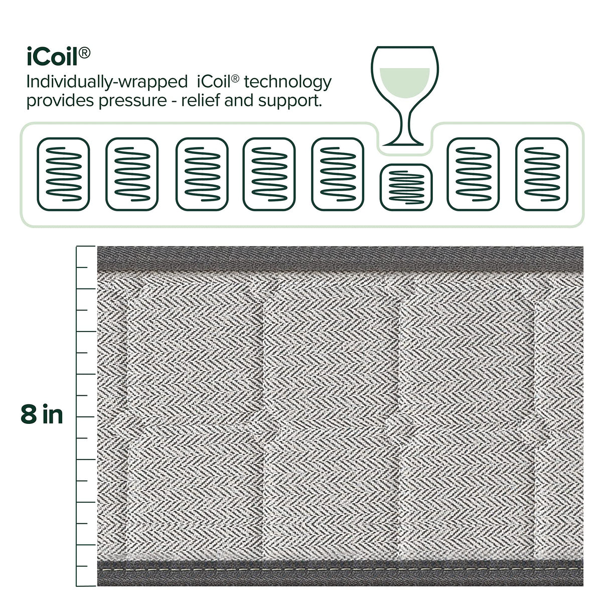 ZINUS 8 Inch Comfort Support Cooling Gel Hybrid Mattress, Twin, Tight Top Innerspring Mattress, Motion Isolating Pocket Springs, Mattress in A Box Zinus