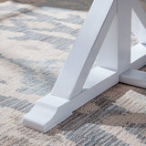 GDFStudio Rustic Farmhouse Acacia Wood Dining Table, Dark Brown and White GDFStudio