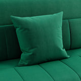 Yaheetech 56.5" W Modern Loveseat 2 Seater Sofa Luxurious Velvet Fabric Couch with Gold-Tone Metal Arms and Legs for Living Room, Home Office, Studio Green Yaheetech