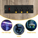 DWVO 40-50 Gallon Aquarium Stand with Power Outlets, Cabinet for Fish Tank Accessories Storage - Heavy Duty Metal Fish Tank Stand Suitable for Turtle Tank, Reptile Terrarium, 660LBS Capacity, Grey DWVO