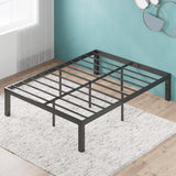 ZINUS Luis 16 Inch QuickLock Metal Platform Bed Frame, Mattress Foundation with Steel Slat Support, No Box Spring Needed, Easy Assembly, Queen, Black ZINUS