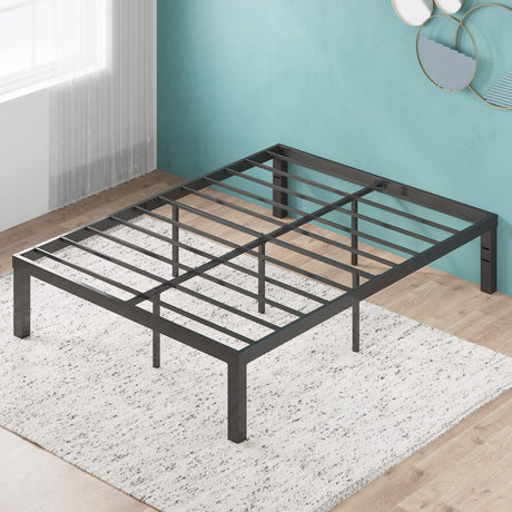 ZINUS Luis 16 Inch QuickLock Metal Platform Bed Frame, Mattress Foundation with Steel Slat Support, No Box Spring Needed, Easy Assembly, Queen, Black ZINUS
