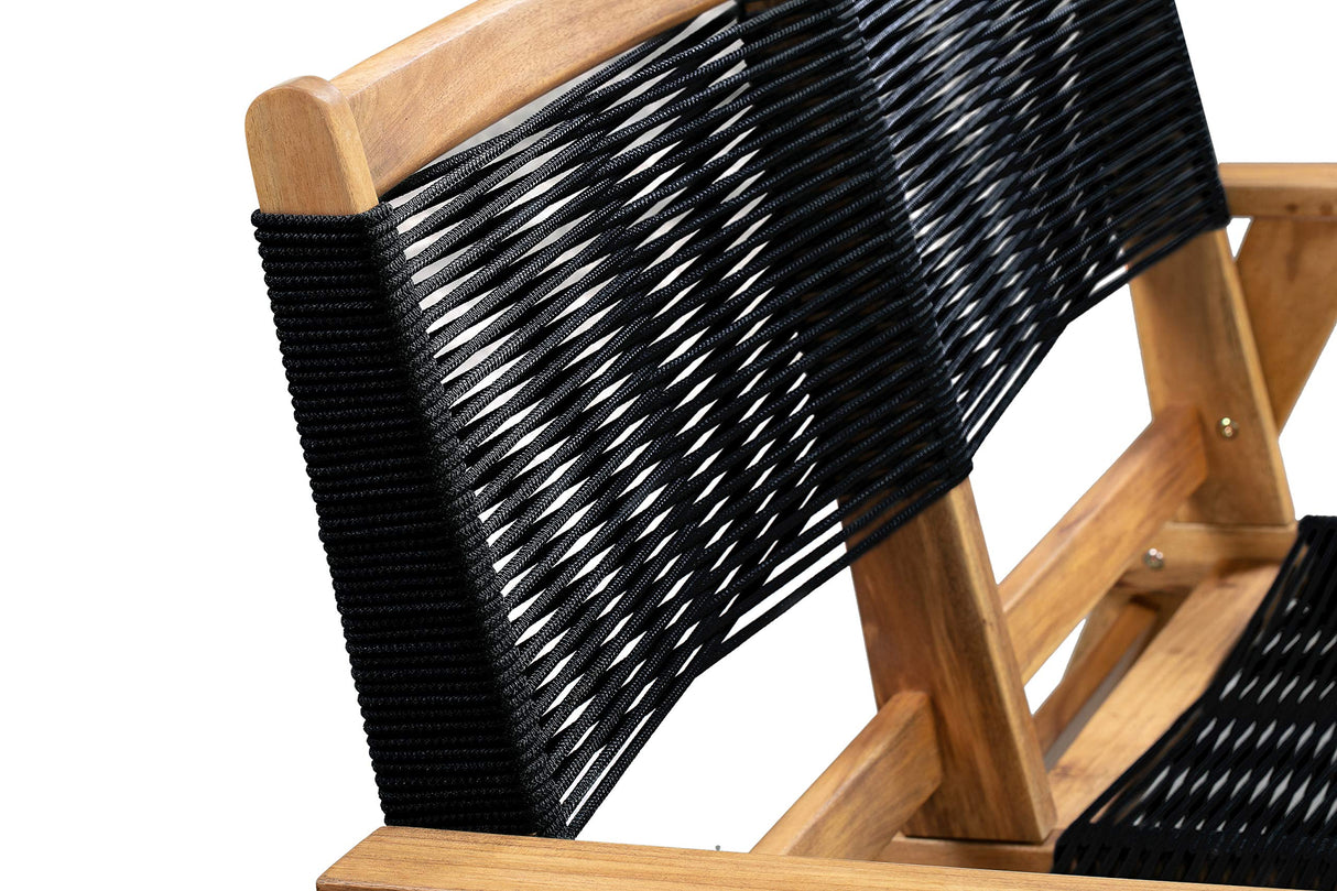 Balkene Home 63368 Kingsmen Loveseat Bench Mid Century Modern Wooden Bench Living Room Bedroom Patio Porch Poolside Entryway Hallway Indoors & Outdoors Solid Wood Construction Warm Teak Tones Balkene Home