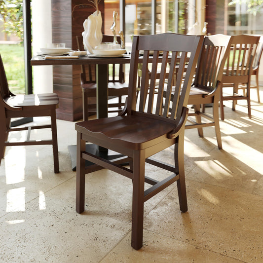 EMMA + OLIVER School House Back Walnut Wood Chair