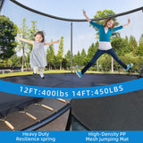 ALTLER 12FT 14FT Trampoline Enclosure Net Outdoor Jump for Kids and Adults Round ASTM Approved 400/450LBS Weight Capacity ALTLER