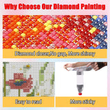 Wild Flowers Square Diamond Painting Kits - Square Drill Diamond Paintings Flowers,Square Diamond Art,DIY Flower Gem Painting for Adults and Crafts for Gifts and Home Wall Decor 12x16inch Ausanrl
