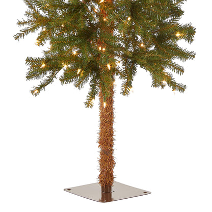 National Tree Company lit Artificial Christmas Tree Includes Pre-strung White Lights and Stand, Hickory Cedar Slim-5 ft