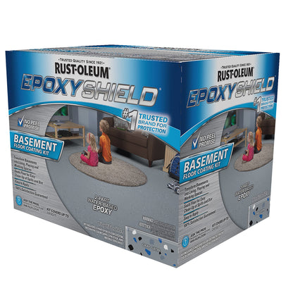 Rust-Oleum 203007 EPOXYSHIELD Basement Floor Coating, 120 Fl Oz, Gray - WoodArtSupply