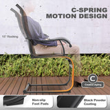 NUU GARDEN Patio Dining Chairs Set of 4, All Weather Outdoor Padded Textilene Patio Chairs, Breathable Spring Motion Textile High Back Outdoor Dining Chairs for Backyard, Lawn, Deck, Brown NUU GARDEN