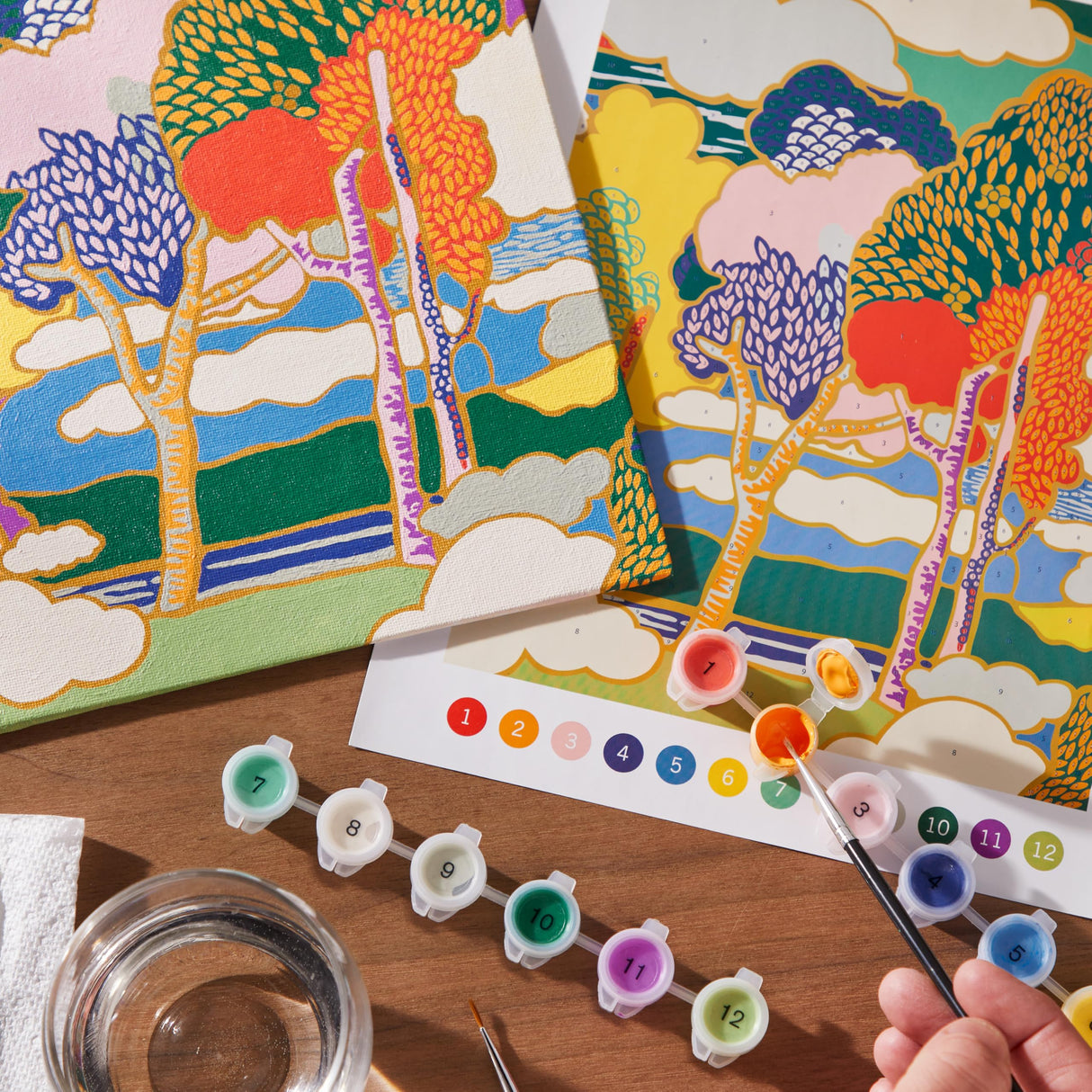 Galison Liberty Prospect Road – DIY 9 x 12 Paint by Number Kit with Iconic Liberty Print Art for Beginners and Experts Includes Paint and Brushes Galison