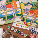 Galison Liberty Prospect Road – DIY 9 x 12 Paint by Number Kit with Iconic Liberty Print Art for Beginners and Experts Includes Paint and Brushes Galison