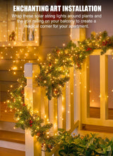 Minetom Solar String Lights for Outside, 33Ft 100 LED Outdoor Solar Fairy Lights, 8 Modes Balcony Lights for Tree Patio Christmas Party Wedding Decor (Warm White) Minetom