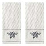 SKL Home Farmhouse Bee Hand Towel Set, White 16x25 SKL Home
