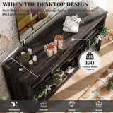 TIMWNER Fireplace TV Stand for TVs Up to 70", Entertainment Center with Fireplace Includes 12 Color Light Options, Black TV Stands for Living Room, Bedroom, 58 inch TV Stand TIMWNER