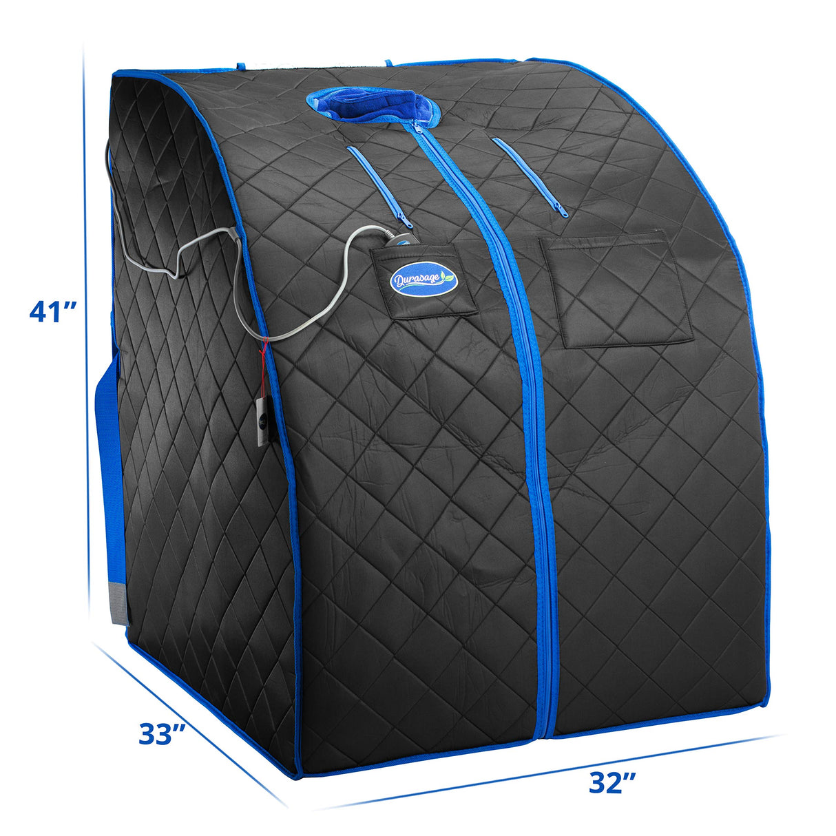 Durasage Personal Ultra Low Emf Portable Infrared Sauna Spa for Relaxation at Home, 30 Minute Timer, with Handheld Remote Control, Heated Footpad and Chair (Black) Durasage