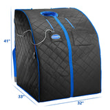 Durasage Personal Ultra Low Emf Portable Infrared Sauna Spa for Relaxation at Home, 30 Minute Timer, with Handheld Remote Control, Heated Footpad and Chair (Black) Durasage