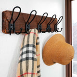 Dseap Coat Rack Wall Mounted - Heavy Duty Farmhouse Rustic Wall Coat Hanger with 5 Wire Hooks for Clothes Hat Jacket Towel, RusticWire, J1-5A, Rustic Brown & Black Dseap