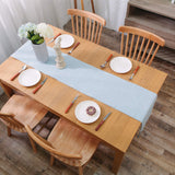 Soft Caddice Faux Linen Table Runner 2 Piece Fabric in 1 for Family Dinners or Gatherings, Indoor or Outdoor Parties, Everyday Use (12 x 72, Seats 4-6 People), Light Blue NATUS WEAVER