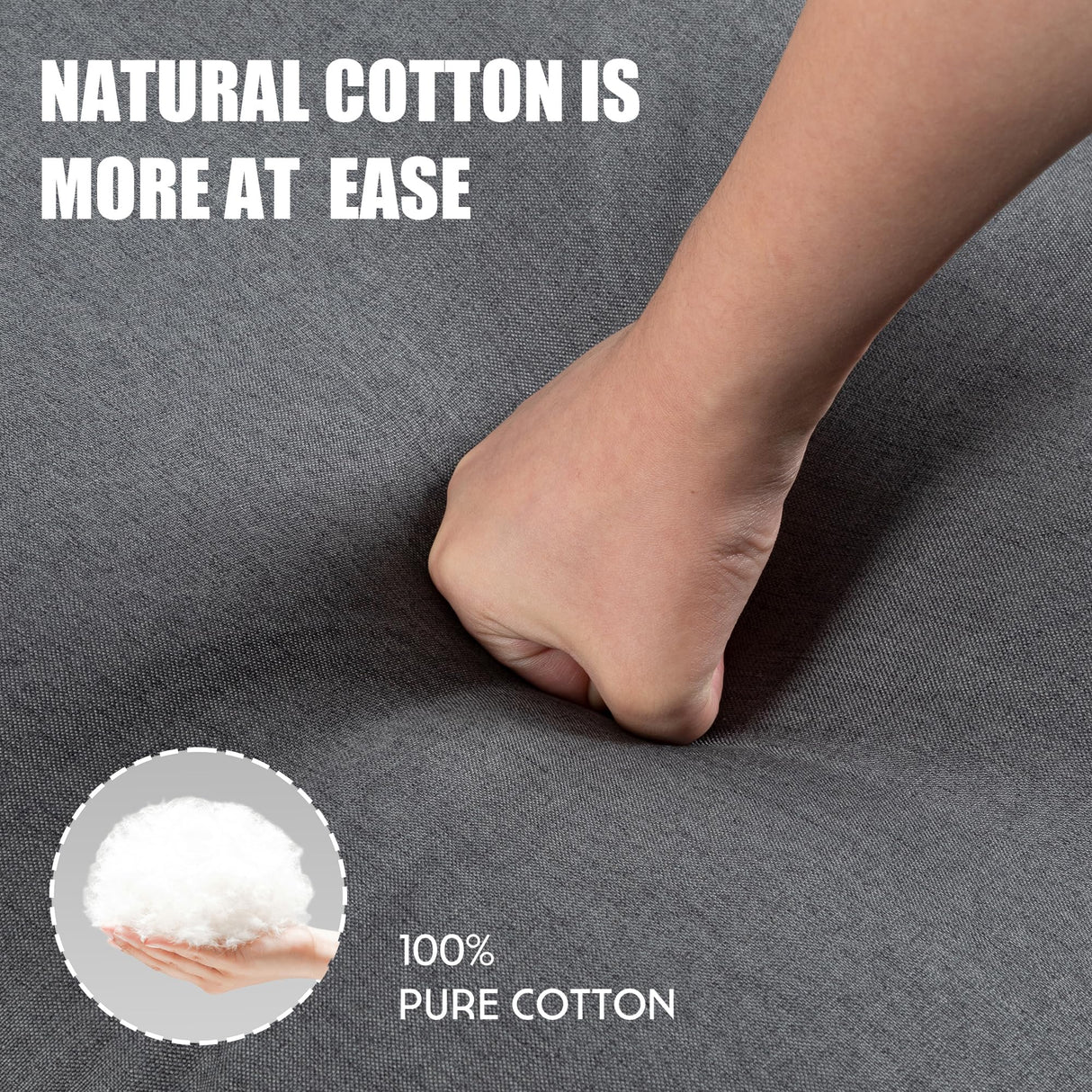 JAMFLY L Shaped Couch Sofa for Living Room, Small Sectional Sofa Couch with Breathable Fabric, Reversible Chaise, Dark Grey JAMFLY