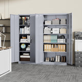 Incbruce 72” Metal Storage Cabinet, Locking Steel Storage Cabinet with 2 Doors and 4 Adjustable Shelves, Tall Lockable Tool Storage Cabinet for Garage, Home, Office (Cement Grey) Incbruce