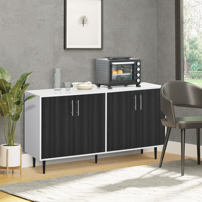 HOMCOM Modern Sideboard, Buffet Cabinet, Console Table with Adjustable Shelves, Anti-Topple Design, and Large Countertop, Dark Gray - WoodArtSupply