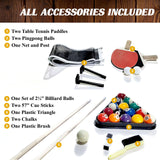 Barrington Billiards Monteray 7’ Drop Pocket Pool Table, 3-in-1 Dining Top & Table Tennis with Game Accessories & Rolling Storage Caddy, Perfect for Family Game Rooms Barrington Billiards