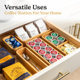 SMIRLY 5-Piece Bamboo Kitchen Drawer Organizer Set for Large and Small Utensils, Multi-use Storage Box - Bathroom, Nightstand, Jewelry, Cutlery, Knife, Spice, Towel, Junk Drawer Tray SMIRLY