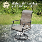 MIXPATIO 9 Pieces Patio Dining Set, Outdoor Table and Chairs, 8 x Textilene Swivel Dining Chairs and 60" Square Outdoor Dining Table, for Cozy Garden Settings, Grey-Brown MIXPATIO