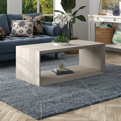 Henn&Hart Osmond Coffee Table, 48" Wide, White - WoodArtSupply