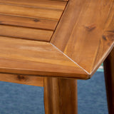 Christopher Knight Home Harvey Outdoor 7 Piece Acacia Wood Dining Set, Teak Finish/Blue Christopher Knight Home