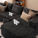 ovios 104" Cloud Sectional Couch with L-Shape Chaise,Modern Modular Sofa with Deep Seat, Upholstered Couches for Living Room Bedroom,No Assembly Required, Grey (Plush Corduroy Fabric) ovios