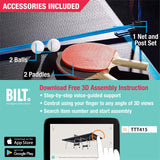 MD Sports Table Tennis Set, Regulation Ping Pong Table with Net, Paddles and Balls (8 Pieces) - Black & Light Blue MD Sports