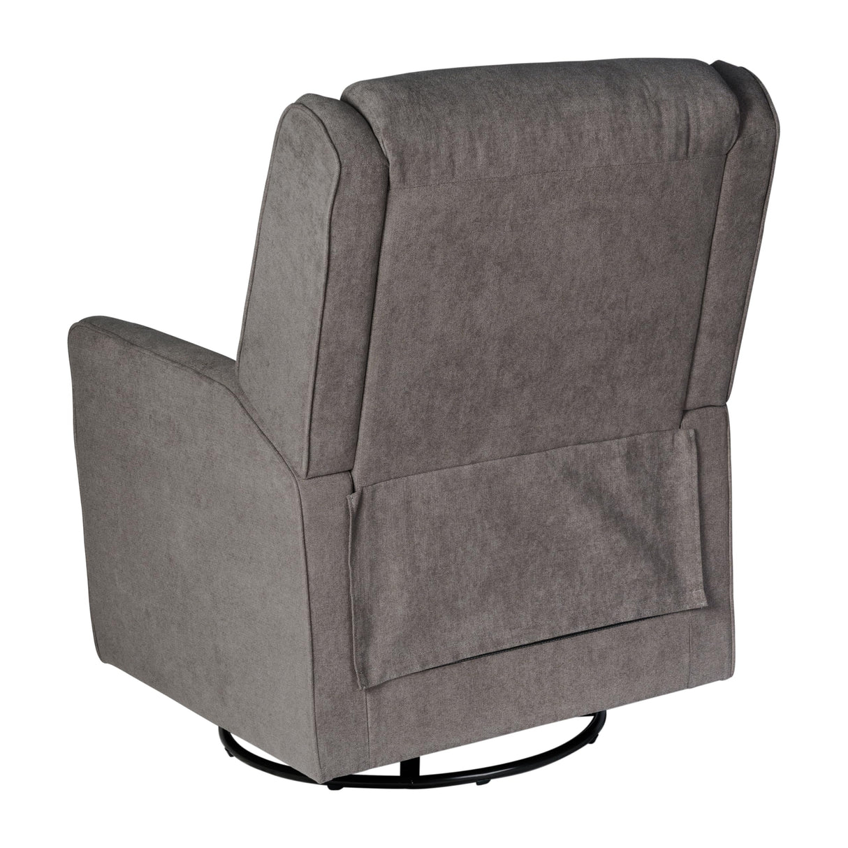 Merrick Lane Dara Manual Swivel Glider Rocking Recliner, 3 Position Recline, 360 Degree Swivel, 20 Inch Round Base, Dark Gray Merrick Lane