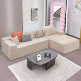Boneless Modular Sectional Sofa, Cloud Couch with Right Facing Chaise, Oversized Deep Seat, L-Shaped, Soft Corduroy Fabric, Sectional Couch for Living Room -Beigey NMXUXMN