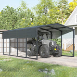 WELYAS 20×12 FT Heavy Duty Carport Canopy with Galvanized Steel Frame and Roof, All Metal Carport Garage, Car Shelter for Trucks, Boats, Tractors WELYAS