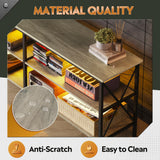 WLIVE TV Stand up to 70 Inch TV, 63" Entertainment Center with LED, TV Media Console with 3-Tier Storage Shelves for Living Room and Bedroom, Greige WLIVE