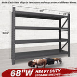 8000LBS Heavy Duty Garage Shelving Units,68" Wide & Deep Storage Shelves,Metal Garage Shelves,Large Storage Rack,Steel Shelf,Industrial Shelving for Shop,Warehouse,Basement,68" W x 24" D x 63.5" H SISESOL