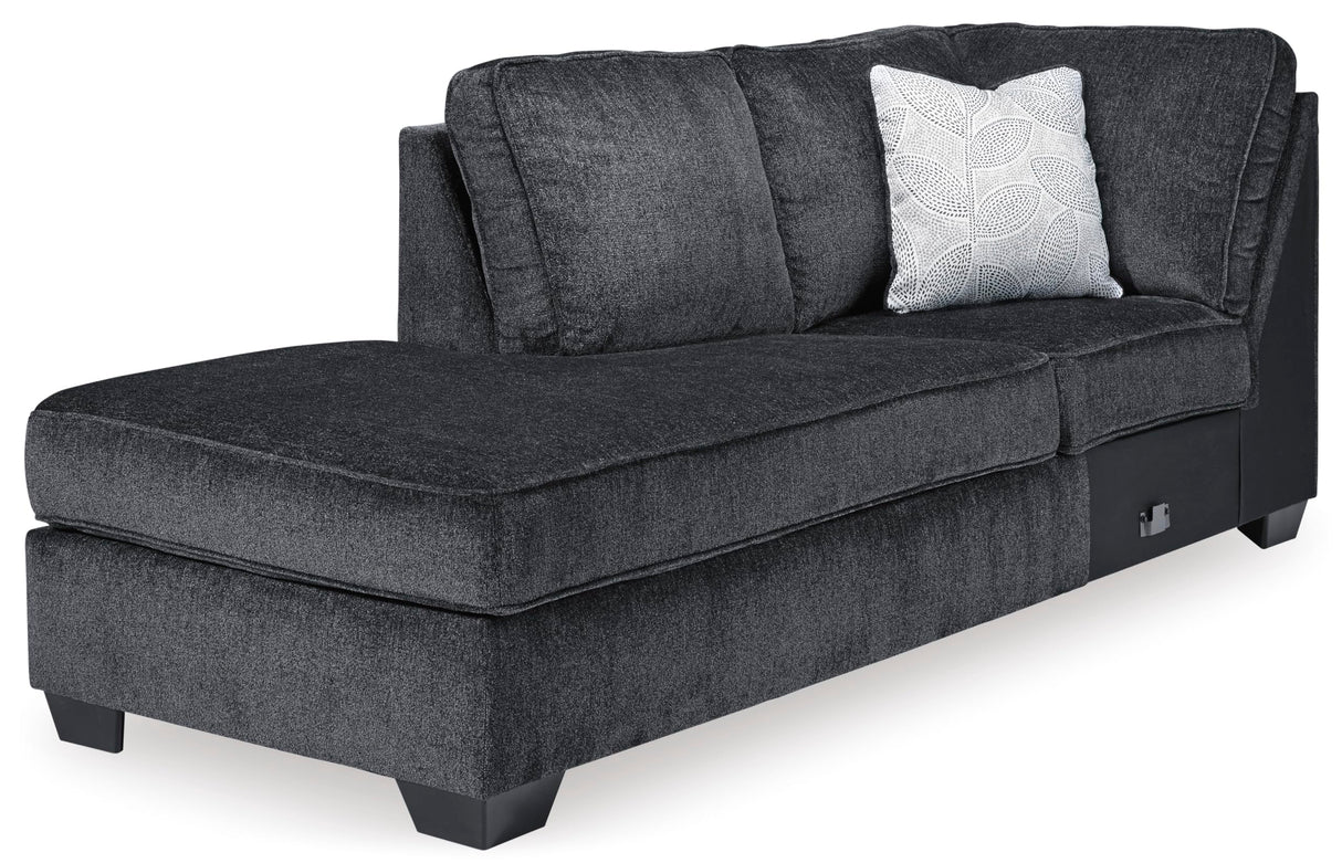 Signature Design by Ashley Altari Urban Left-Arm Facing 2-Piece Sleeper Sectional with Chaise, Loose Seat Cushions, 2 Throw Pillows and Bi-Fold Memory Foam Mattress, Full, Gray Signature Design by Ashley