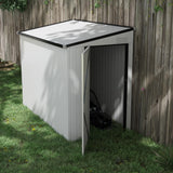 Outsunny 4' x 7.7' Metal Outdoor Storage Shed, Lean to Storage Shed, Garden Tool Storage House with Lockable Door and 2 Air Vents for Backyard, Patio, Lawn, White Outsunny