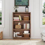ChooChoo 3-Tier Bookcase, Wooden Bookshelf, Farmhouse Bookshelf with Open Storage, Tall Bookcase for Bedroom and Home Office, Brown Walnut ChooChoo