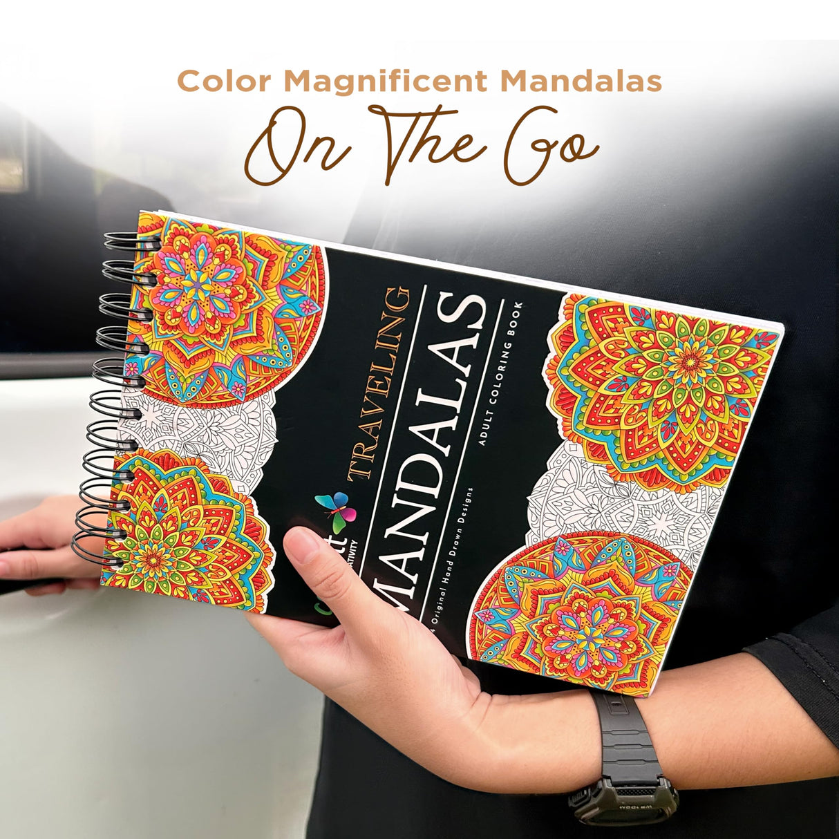 Traveling Mandalas Adult Coloring Book - Features 30 Original Hand Drawn Designs Printed on Artist Quality Paper, Hardback Covers, Spiral Binding, Perforated Pages, Bonus Blotter ColorIt