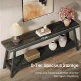 Tribesigns 70.86-Inch Console Table for Entyrway, Farmhouse 2-Tier Entry Entrance Table, Narrow Long Sofa Table Behind Couch, Dark Brown Tribesigns
